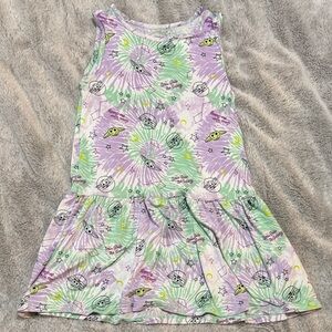 Baby Yoda/Grogu Pastel Tie-Dye Dress